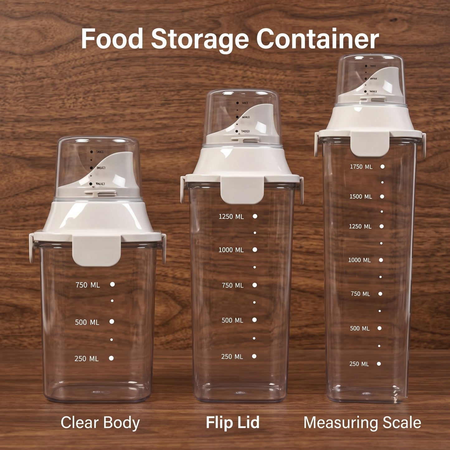 Flip Spout Airtight Dry Grain Storage Container Short