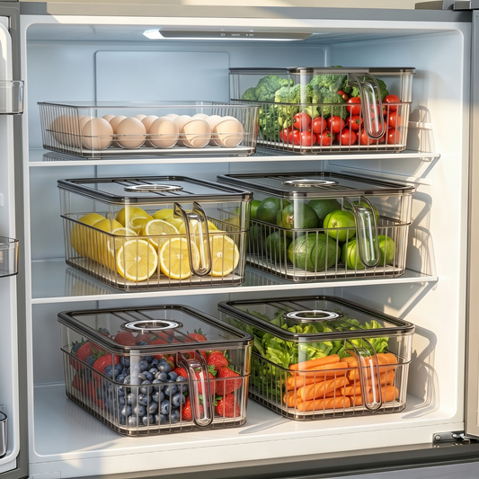 Stackable Clear Fridge Food Storage Bins
