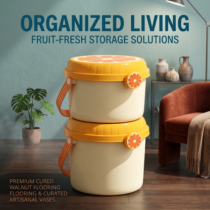 Fruit Pattern Stackable Kids Toy Storage Bucket