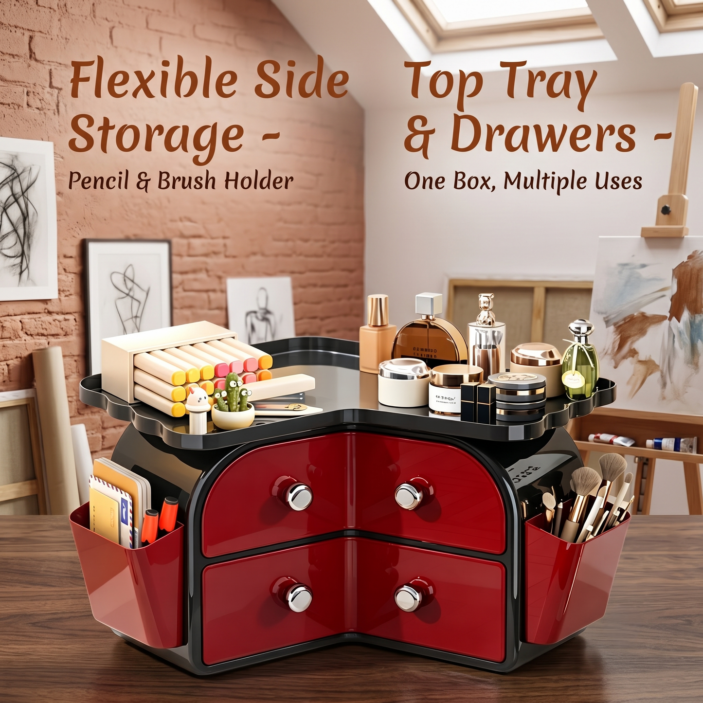 3-in-1 Multi-functional Desktop Storage Caddy