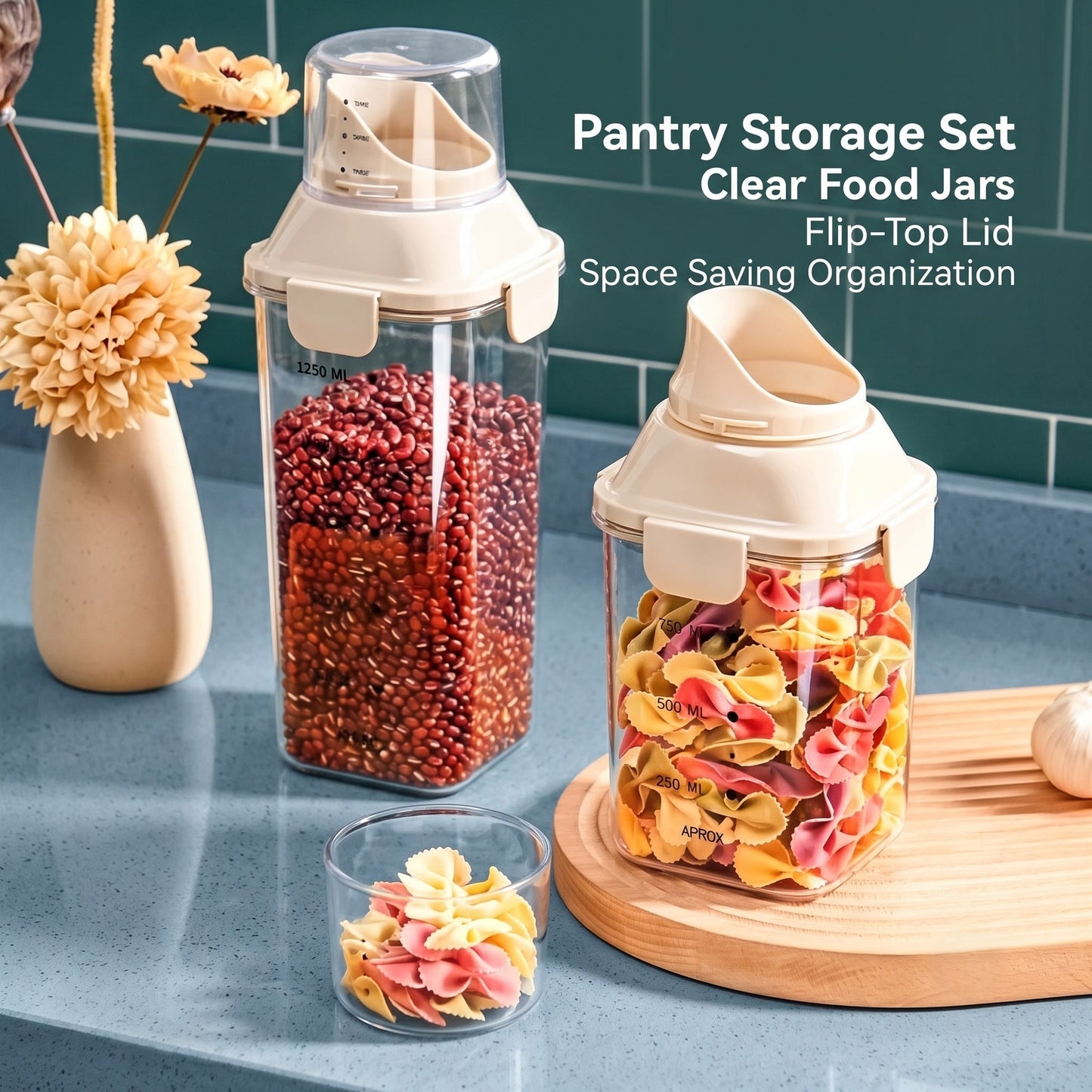 Flip Spout Airtight Dry Grain Storage Container Short