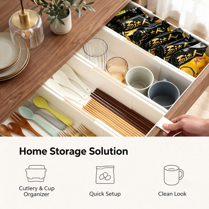 Adjustable Foldable Drawer Storage Organizer Bins