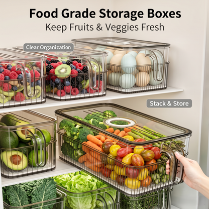 Stackable Clear Fridge Food Storage Bins