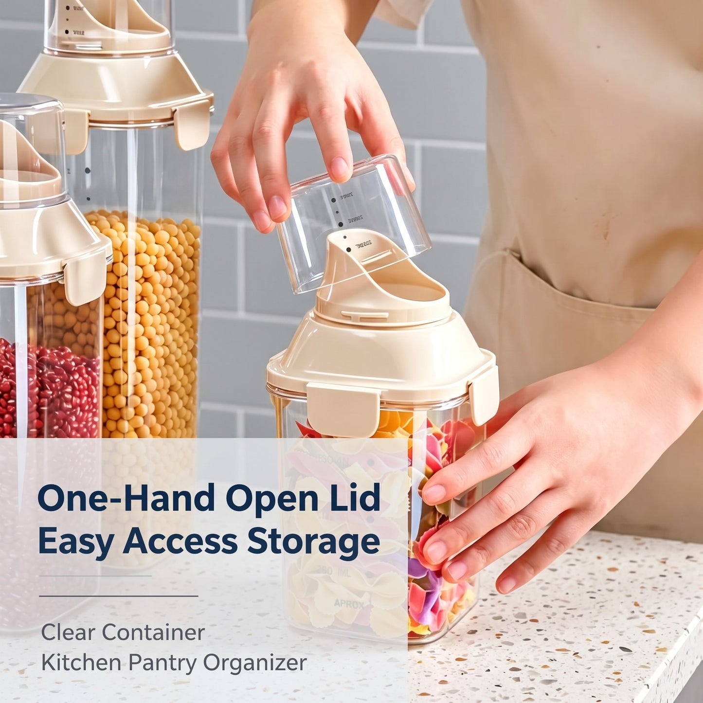 Flip Spout Airtight Dry Grain Storage Container Short