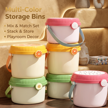 Fruit Pattern Stackable Kids Toy Storage Bucket