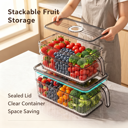 Stackable Clear Fridge Food Storage Bins