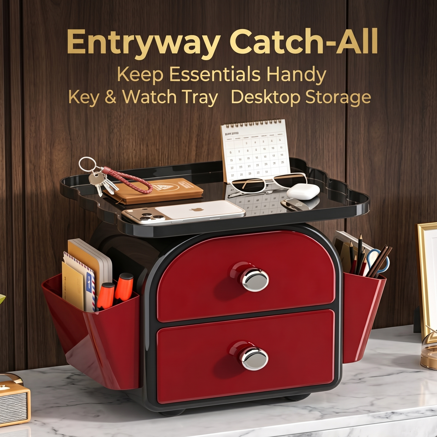 3-in-1 Multi-functional Desktop Storage Caddy
