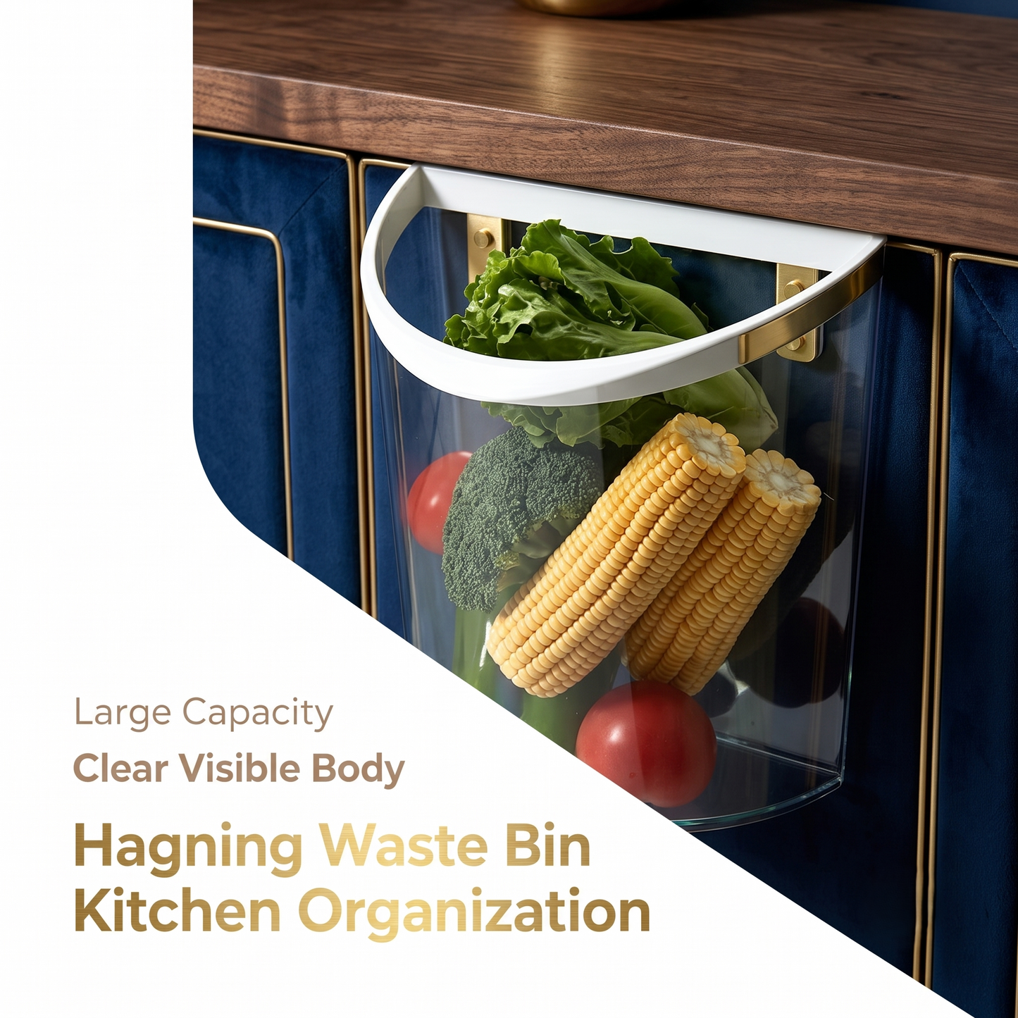 Over Cabinet Hanging Kitchen Waste Bin