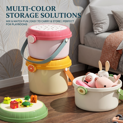 Fruit Pattern Stackable Kids Toy Storage Bucket