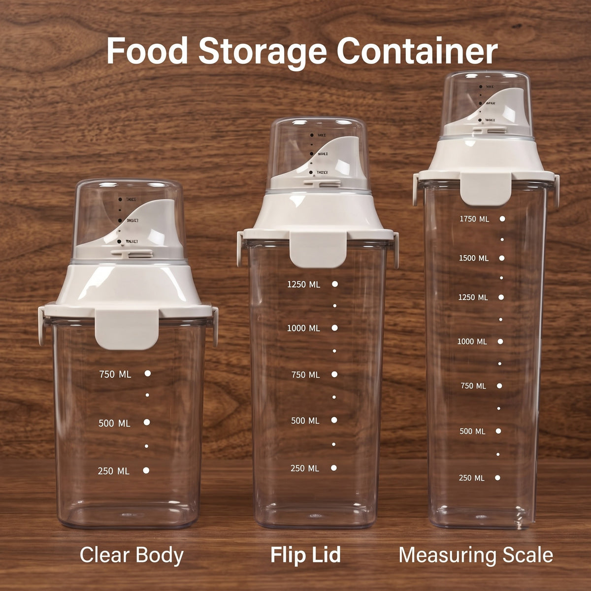 Flip Spout Airtight Dry Grain Storage Container Short