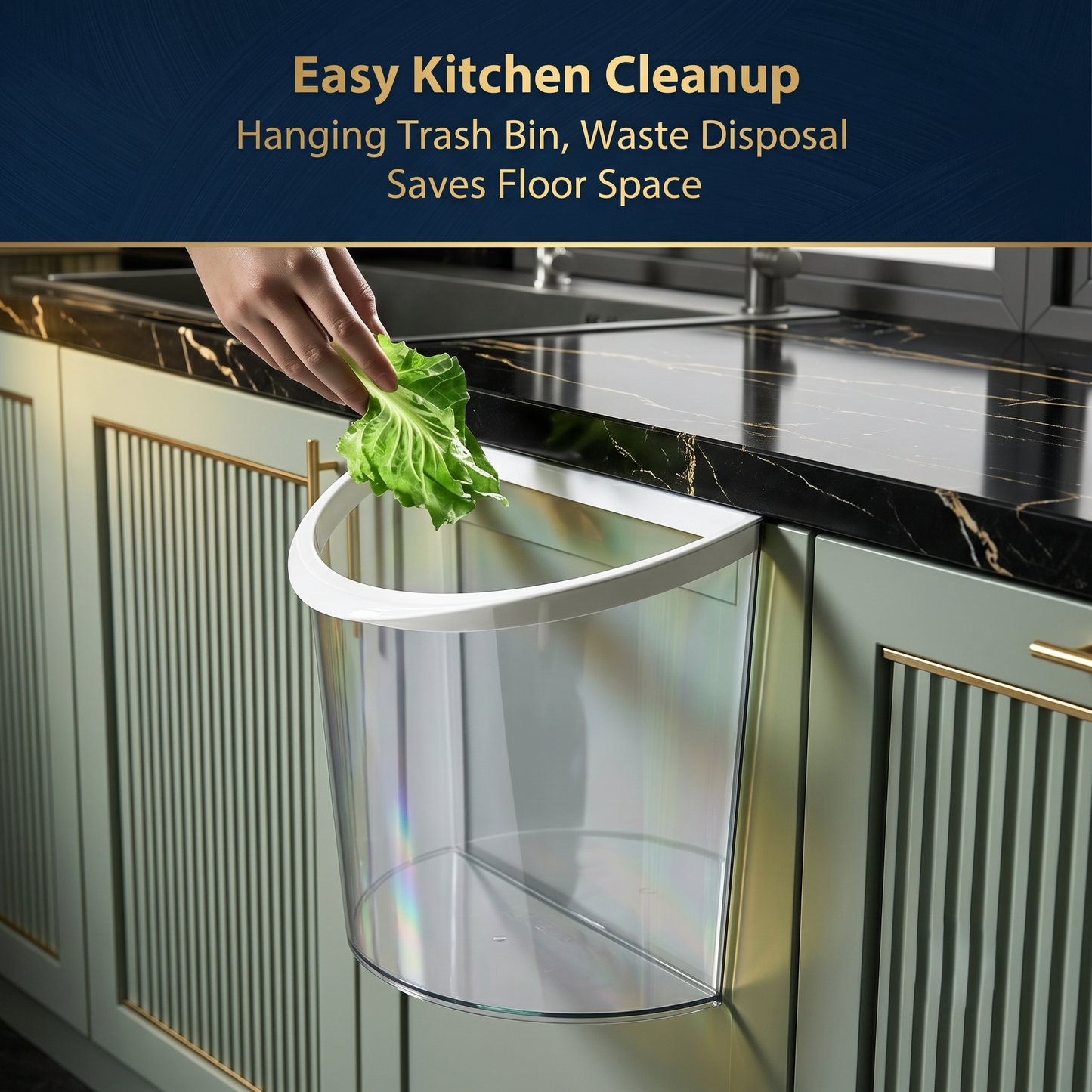 Over Cabinet Hanging Kitchen Waste Bin
