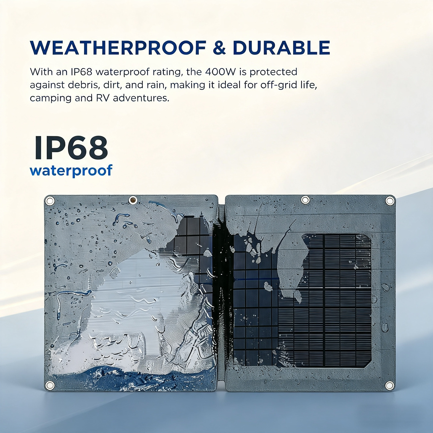 400W Portable Foldable Solar Panel with Stand - IP68 Waterproof