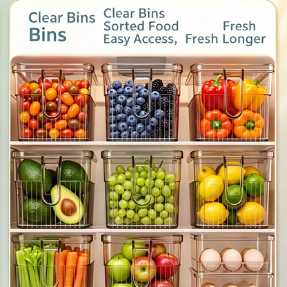 Stackable Clear Fridge Food Storage Bins