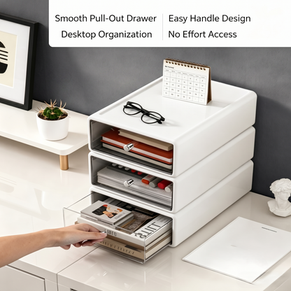 Stackable Clear Drawer Desktop Storage Organizer